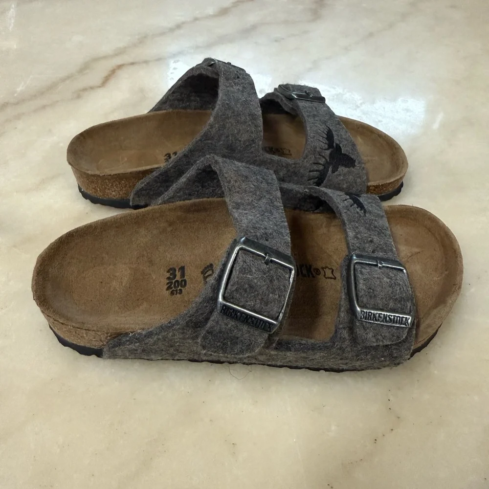 Birkenstock Taupe Sandals with Deer Design